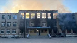 В Авдіївці окупанти обстріляли школу «Градами» з магнієвим зарядом (фото, відео)