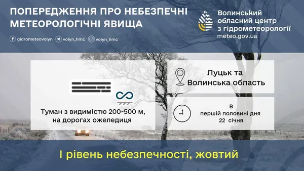 На Волині туман погіршить видимість на дорогах