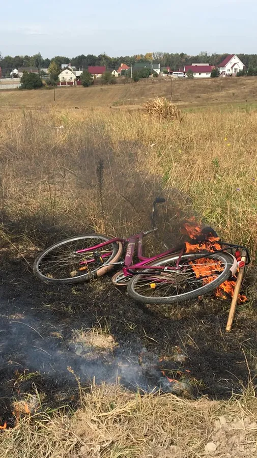 Біля Луцька жінка підпалила зілля і спалила свій велосипед
