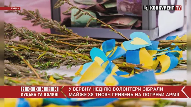 Луцькі волонтери продавали вербові букетики та зібрали 55 тисяч для військових (фото, відео)