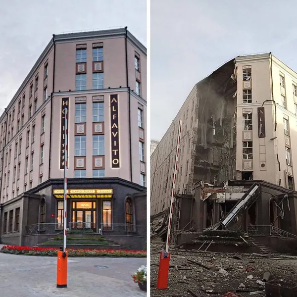 Готель до і після удару