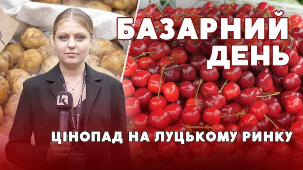 Ціни впали: скільки коштує полуниця, черешня та картопля на луцькому ринку (відео)