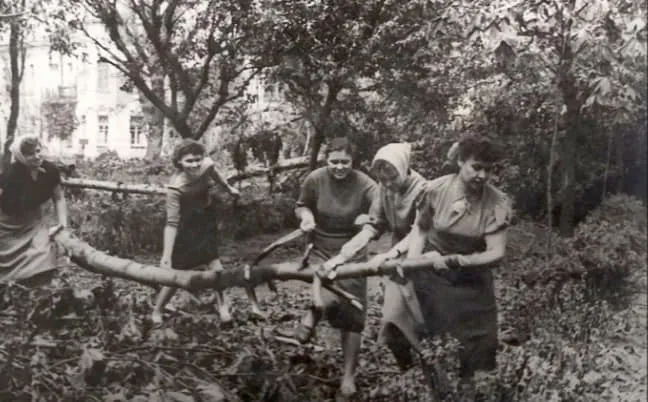 Зірвані дахи, повалені дерева: наслідки нищівного буревію у Луцьку (ретрофото)