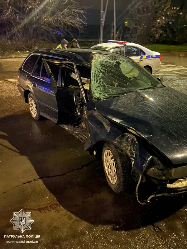 П'яна лучанка в'їхала в дерево: допомогти їй приїхав чоловік, теж п'яний (фото)