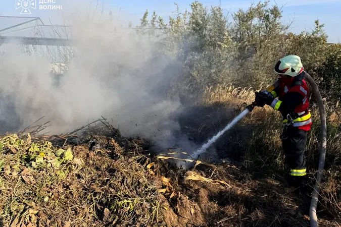 Горіло 12 соток: на Волині рятувальники гасили займання трави