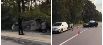 Біля Луцька перевернулось BMW, водія забрали в реанімацію (відео)