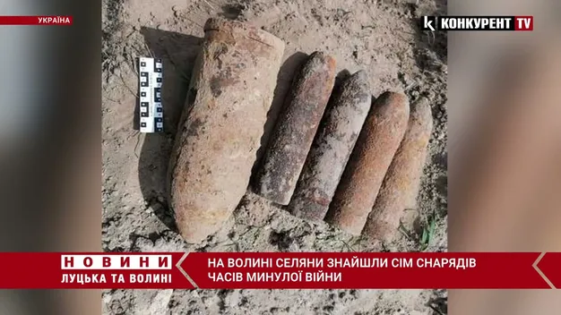 На Волині селяни знайшли сім снарядів часів минулої війни (фото, відео)