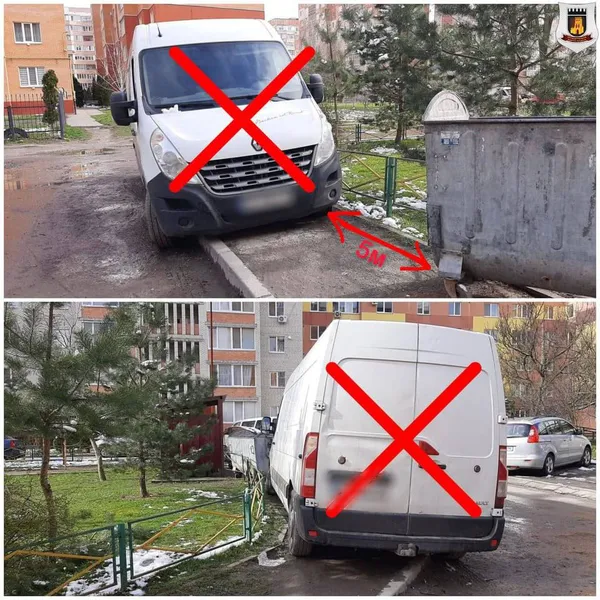Припаркувався біля смітника: у Луцьку муніципали «порадували» порушника штрафом (фото)