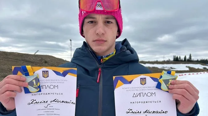 Спортсмен з Волині завоював два «золота» на всеукраїнських змаганнях з лижних гонок (фото)