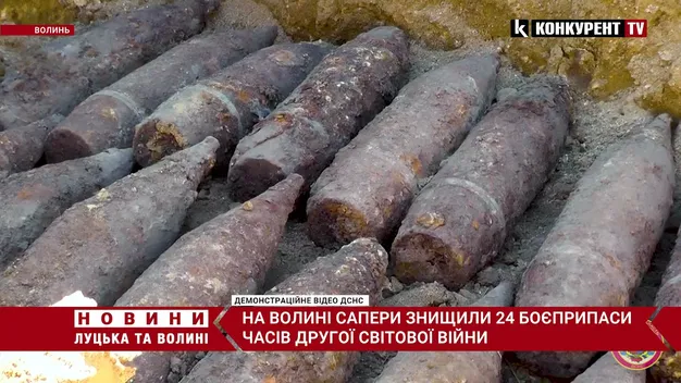 На Волині сапери за добу знищили 24 боєприпаси часів Другої Світової війни (відео)