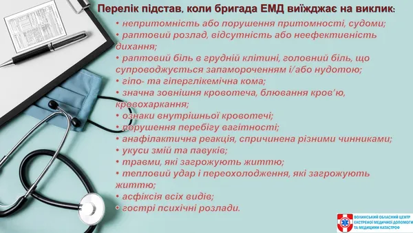 Волинські медики розповіли, на які виклики «швидка» приїде і не приїде