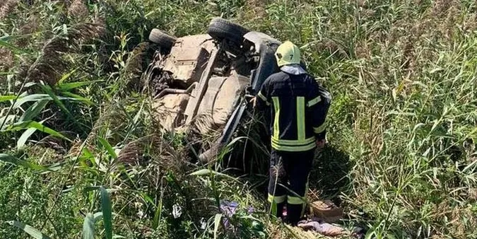 Догори колесами: у Володимирському районі авто злетіло у кювет (фото)