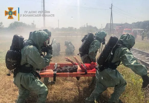 «Витік аміаку на залізниці», – у Ковелі тренувалися рятувальники (фото)
