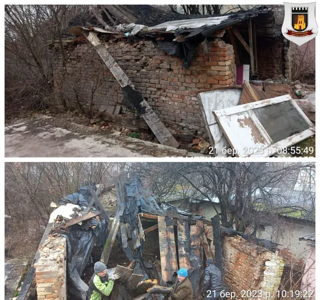 У Луцьку муніципали знесли занедбану халупу напроти міськради (фото)