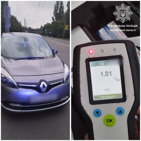 За вихідні у Луцьку та Ковелі патрульні зловили дев'ять п'яних водіїв (фото)