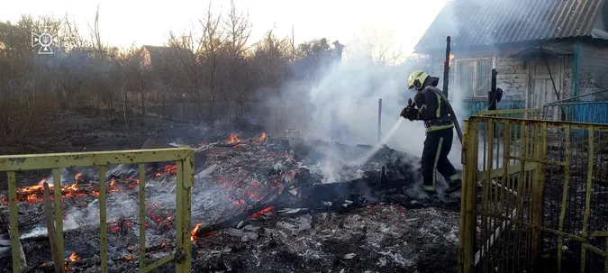 На Волині через підпали сухої трави згоріли три будівлі, а чоловік отримав опіки (фото)