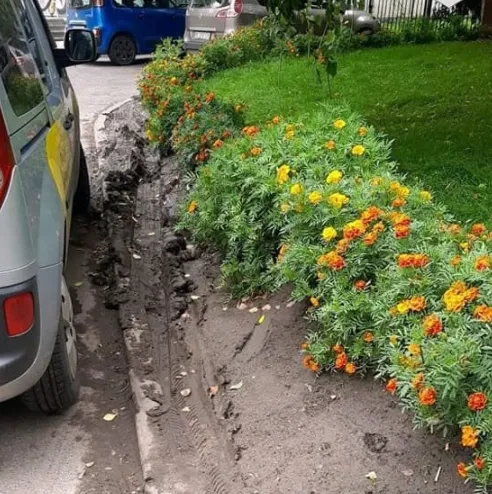 У Луцьку водії знищили нові газони біля ЦНАПу (фото)