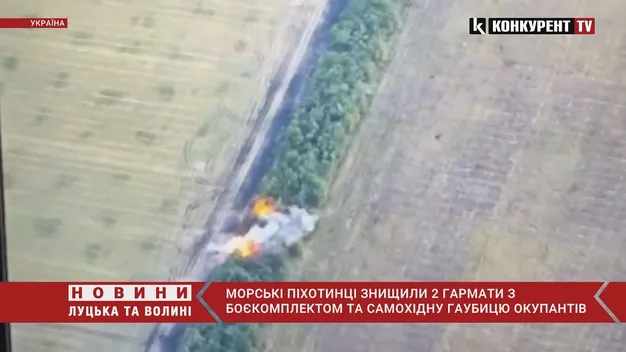 Морпіхи знищили дві гармати, гаубицю й склад із бронетехнікою росіян