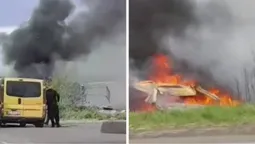 Автівка згоріла вщент, водій у тяжкому стані: деталі страшної ДТП біля Луцька (відео)