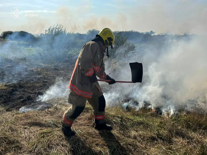 На Волині за добу сталося вісім масштабних пожеж на полях (фото)