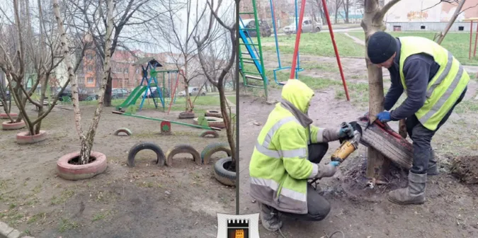 У Луцьку з дворів забирають автомобільні шини (фото)