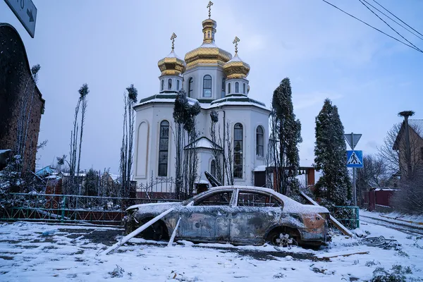Обстріляна церква у місті Ірпінь