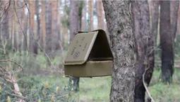 Бійці Волинської ТрО на Сході зробили годівничку для птахів з «консерви з патронами» (фото)