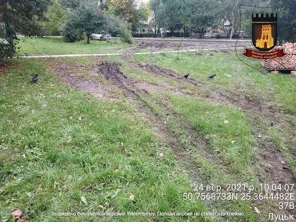 У Луцьку будівельники знищили зелену зону (фото, відео)