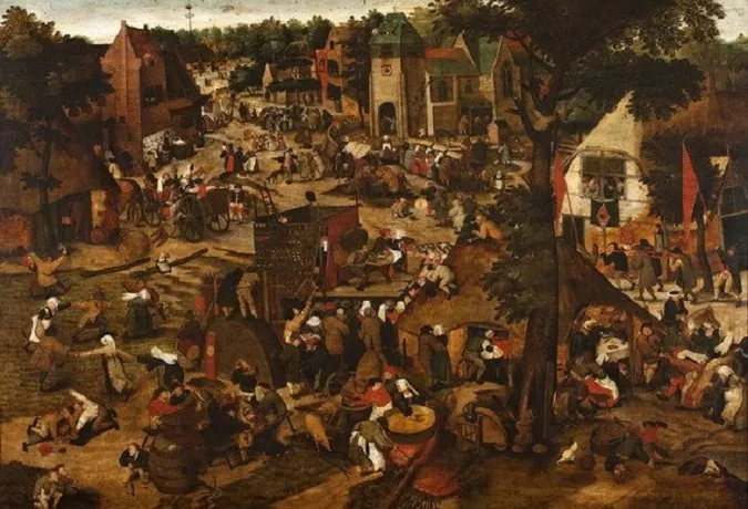 Пітер Брейгель Молодший. Ярмарок із виставою, 1562 рік