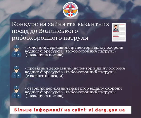 Волинський рибпатруль кличе на роботу