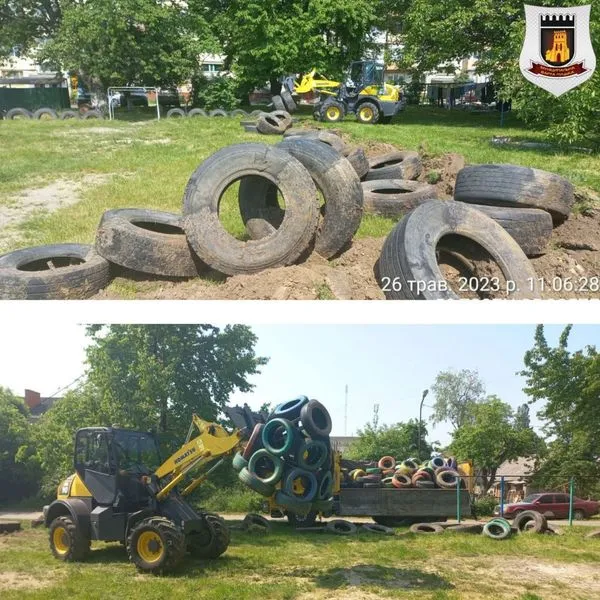 У Луцьку з дворів на Гнідавській вивезли 360 автомобільних шин (фото)