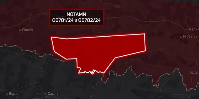 На півдні Білорусі поблизу Волині з’явилася нова зона обмеження польотів