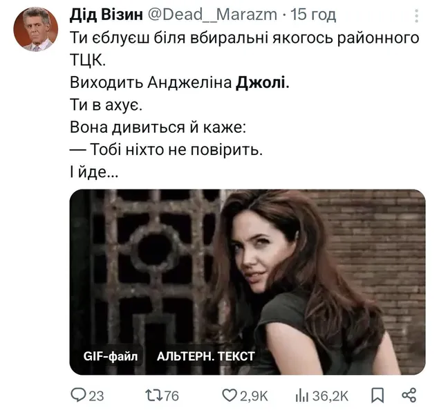 Анджеліна Джолі в ТЦК: добірка найсмішніших мемів