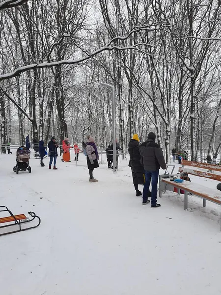 На санчатах, на лопатах і на животі: луцька малеча дочекалася снігу (фото, відео)