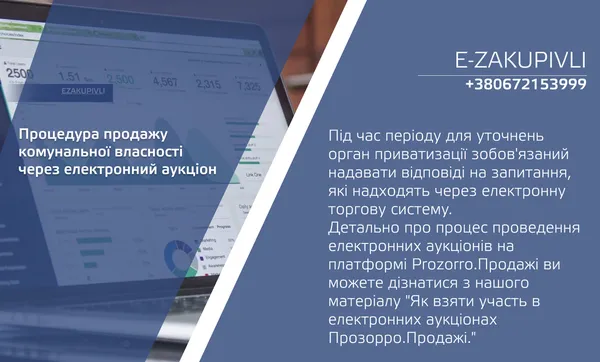 Процедура продажу комунальної власності через електронний аукціон