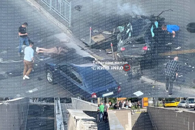 Жахлива ДТП у Києві: авто на швидкості влетіло у підземний перехід (відео) (оновлено)