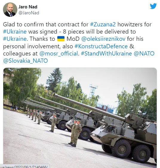 Буде вісім гаубиць Zuzana 2: Україна підписала контракт зі Словаччиною