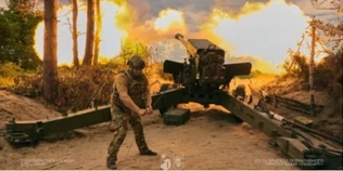 Як артилеристи волинської бригади «Любарт» відпрацьовують бойову роботу на новітній гаубиці «Богдана-БГ» (фото)
