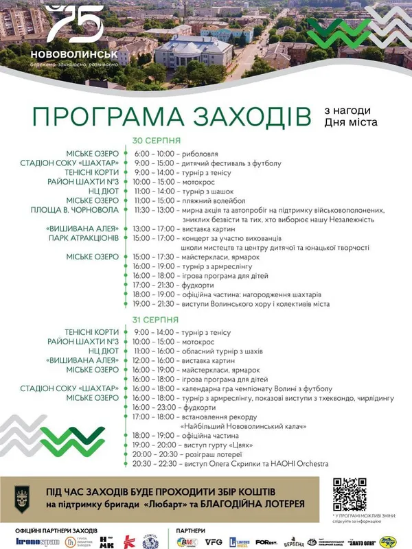 Наймолодше місто на Волині відзначить своє 75-річчя збором коштів для бригади «Любарт»