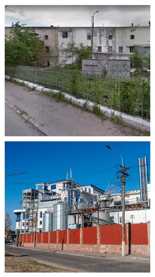 Фото пивзаводу та виробничі склади до та після реконструкції