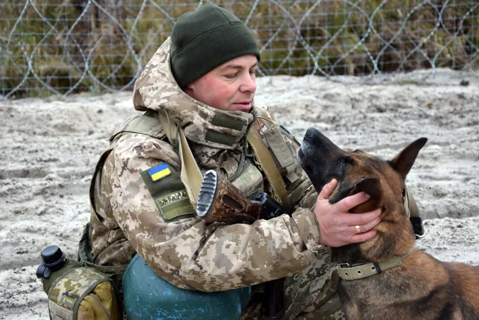 На Волині служить кінолог із собакою, який не любить мокрий сніг (фото)