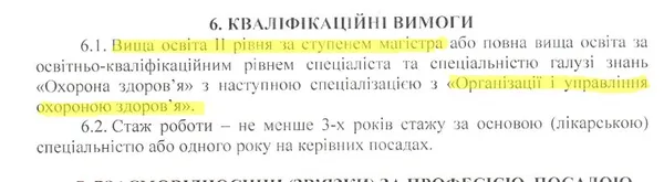 Кваліфікаційні вимоги