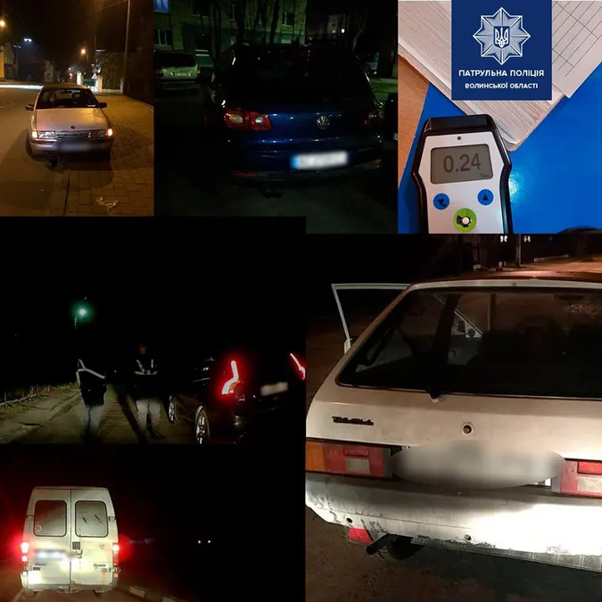 За ніч патрульні в Луцьку зупинили шістьох п’яних водіїв (фото)