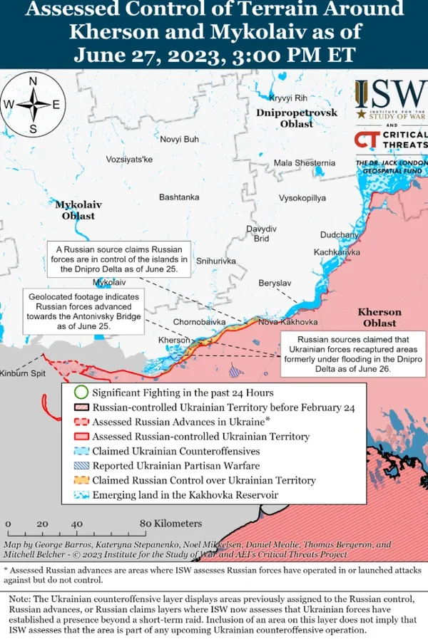 Українські бійці утримують позиції на лівому березі Херсонщини, – ISW