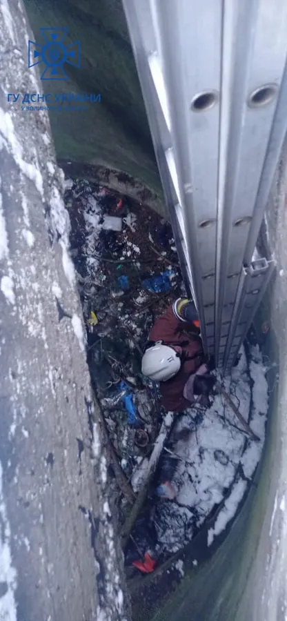 У Світязі рятувальники витягли з шестиметрової ями собаку (фото)