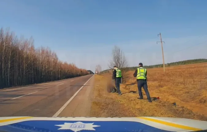 На Волині на узбіччі помітили знесилену жінку – її забрали патрульні (відео)