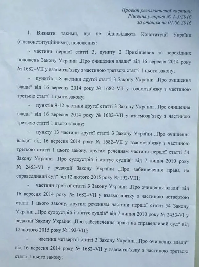 Конституційний суд має намір скасувати люстрацію , – ЗМ
