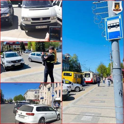 Тулилися до зупинки: як у центрі Луцька карали шістьох водіїв
