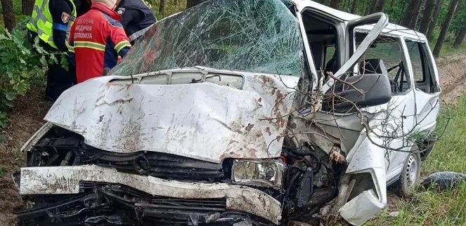 Авто – вщент: на Волині водій заснув за кремом та злетів у кювет (фото)