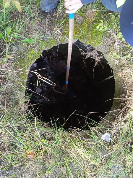 З оглядового колодязя на околиці Луцька врятували кошеня (фото, відео)